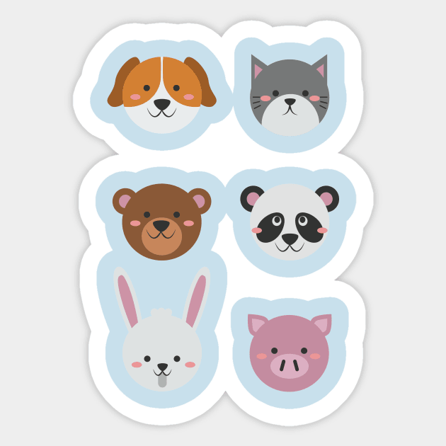 Cute Colorful Animals Sticker by Freid